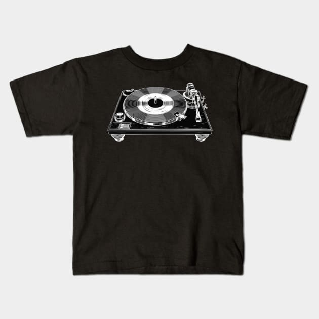 Turntabler Kids T-Shirt by Aldrvnd